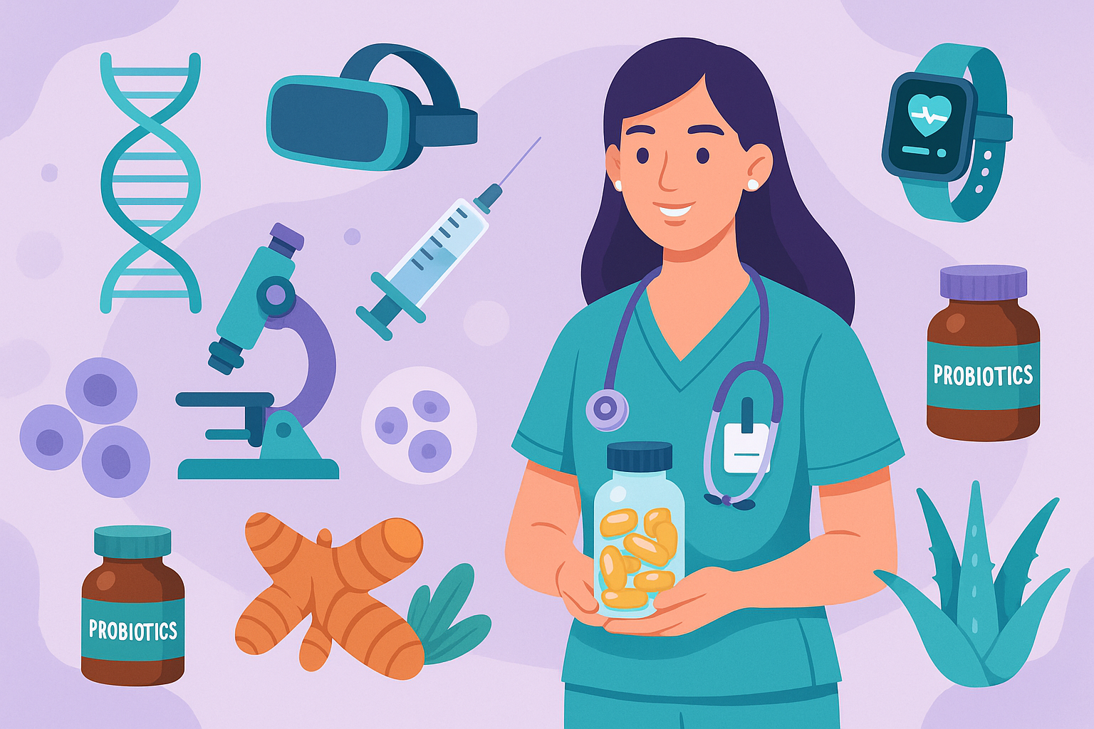 Ilustración sobre terapias y suplementación