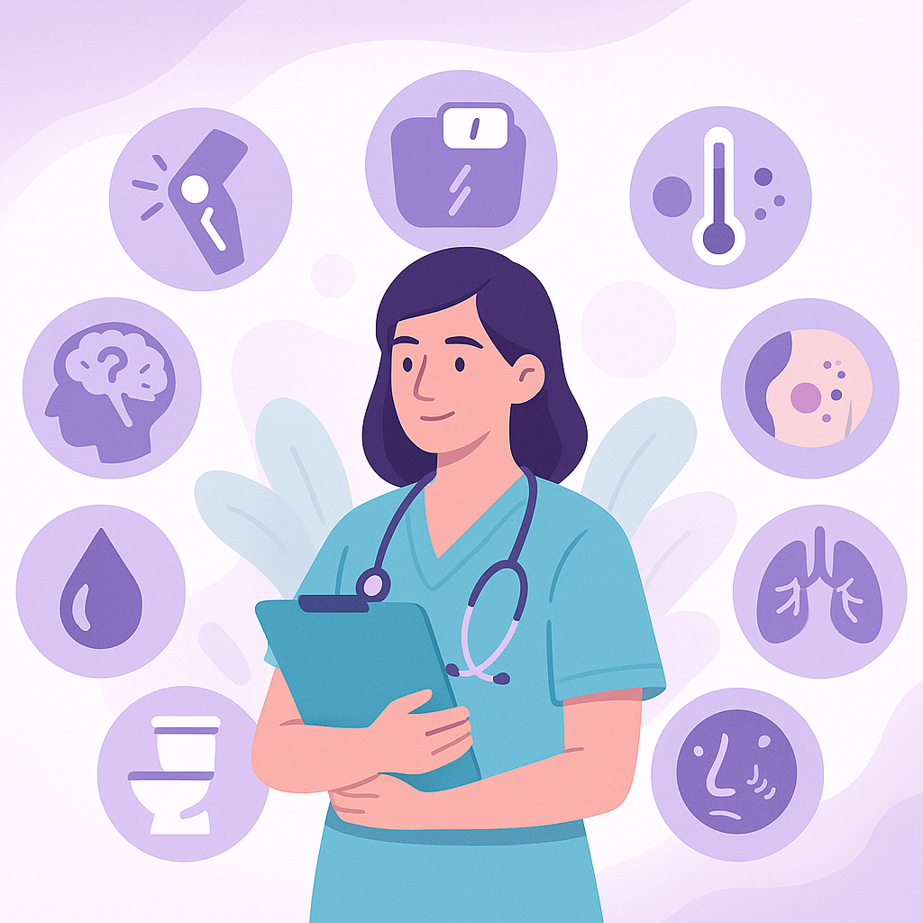 Ilustración de señales de alerta en la salud